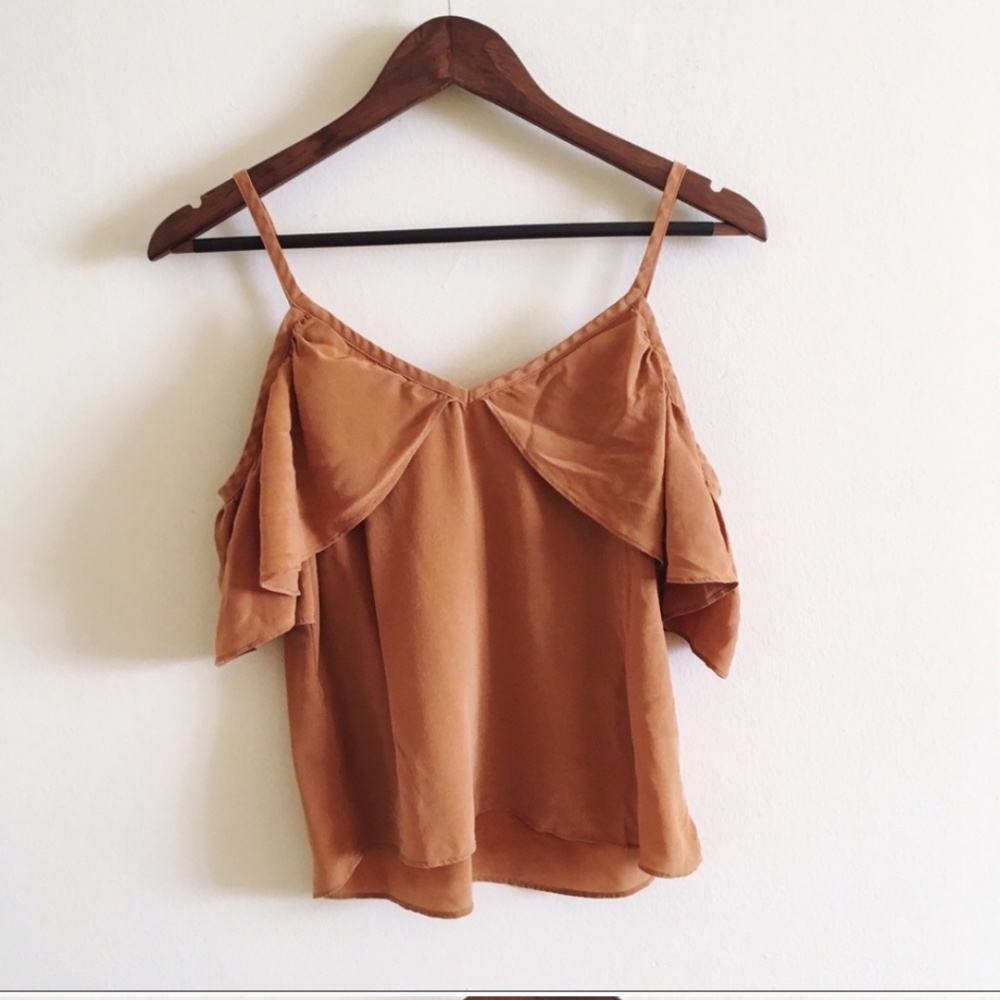 Madewell Silk Akorn Cami tank Drape Cold Shoulder - Picture 3 of 5